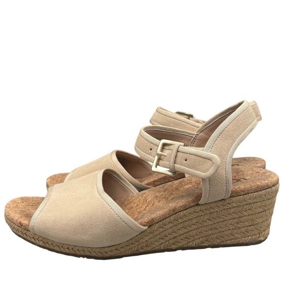 UGG Maybell Wedge Cork Footbed Espadrille Open Toe Sandals Size 11 - Picture 1 of 13